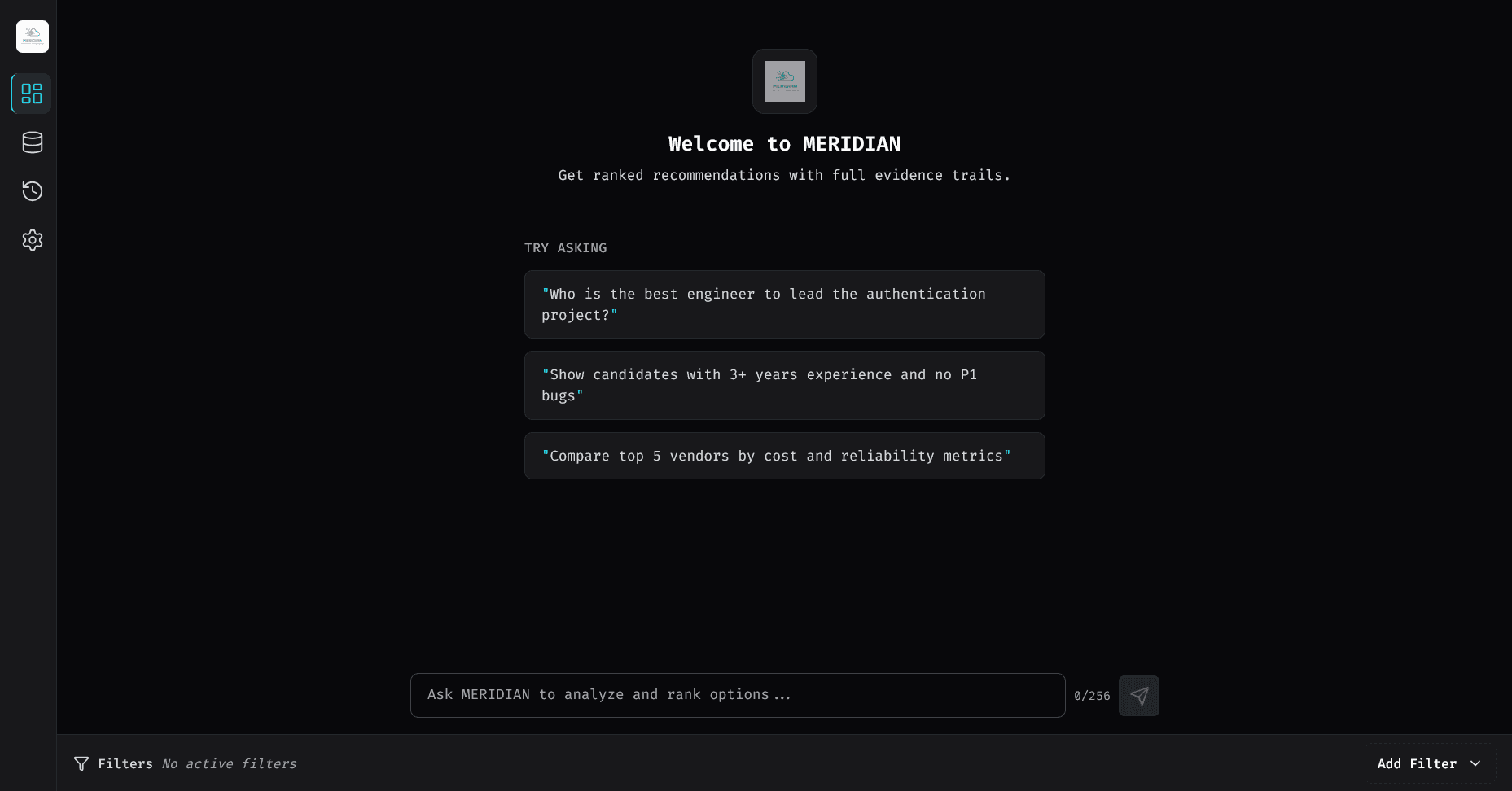 Meridian application interface